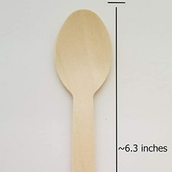 Disposable wooden spoons 6.3" tall party supplies (bulk buy available) - Picture 3 of 4